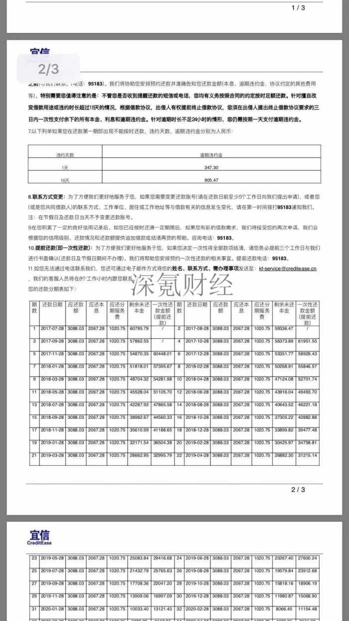 宜信借款合同曝光：年利率高达45.13%