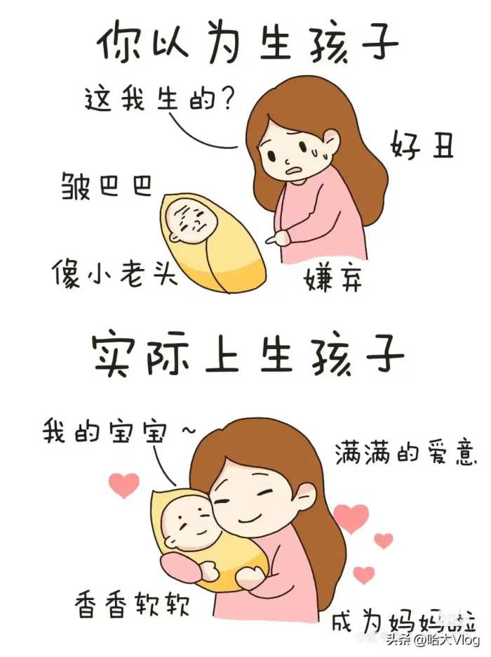 你以为生孩子VS实际上生孩子