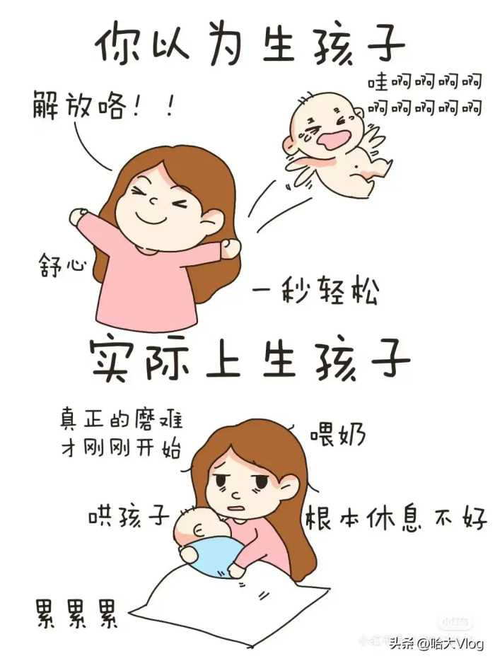 你以为生孩子VS实际上生孩子