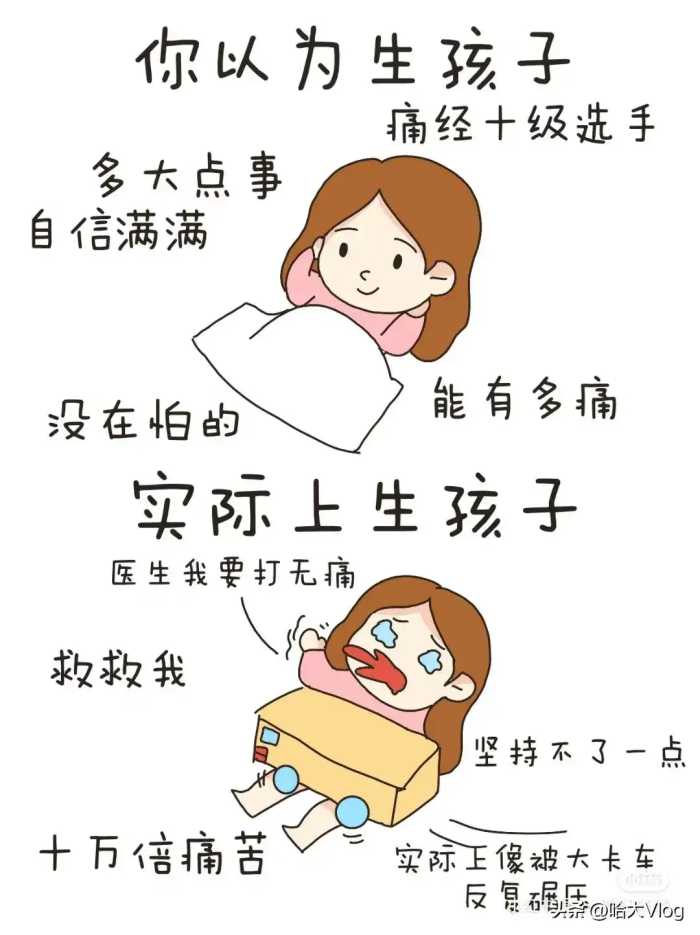 你以为生孩子VS实际上生孩子